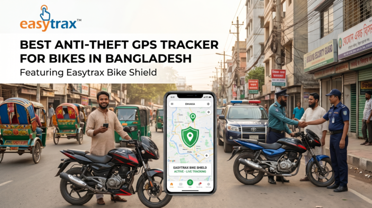 EasyTrax Bike Shield — best anti-theft GPS tracker for motorcycles with real-time 4G tracking and BTRC-approved connectivity in Bangladesh